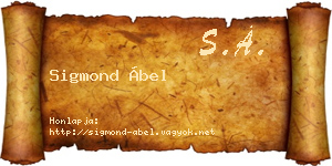 Sigmond Ábel névjegykártya